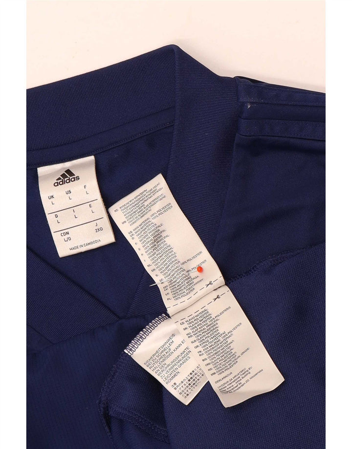 Adidas Mens Top Manga Longa Grande Poliéster Azul Marinho