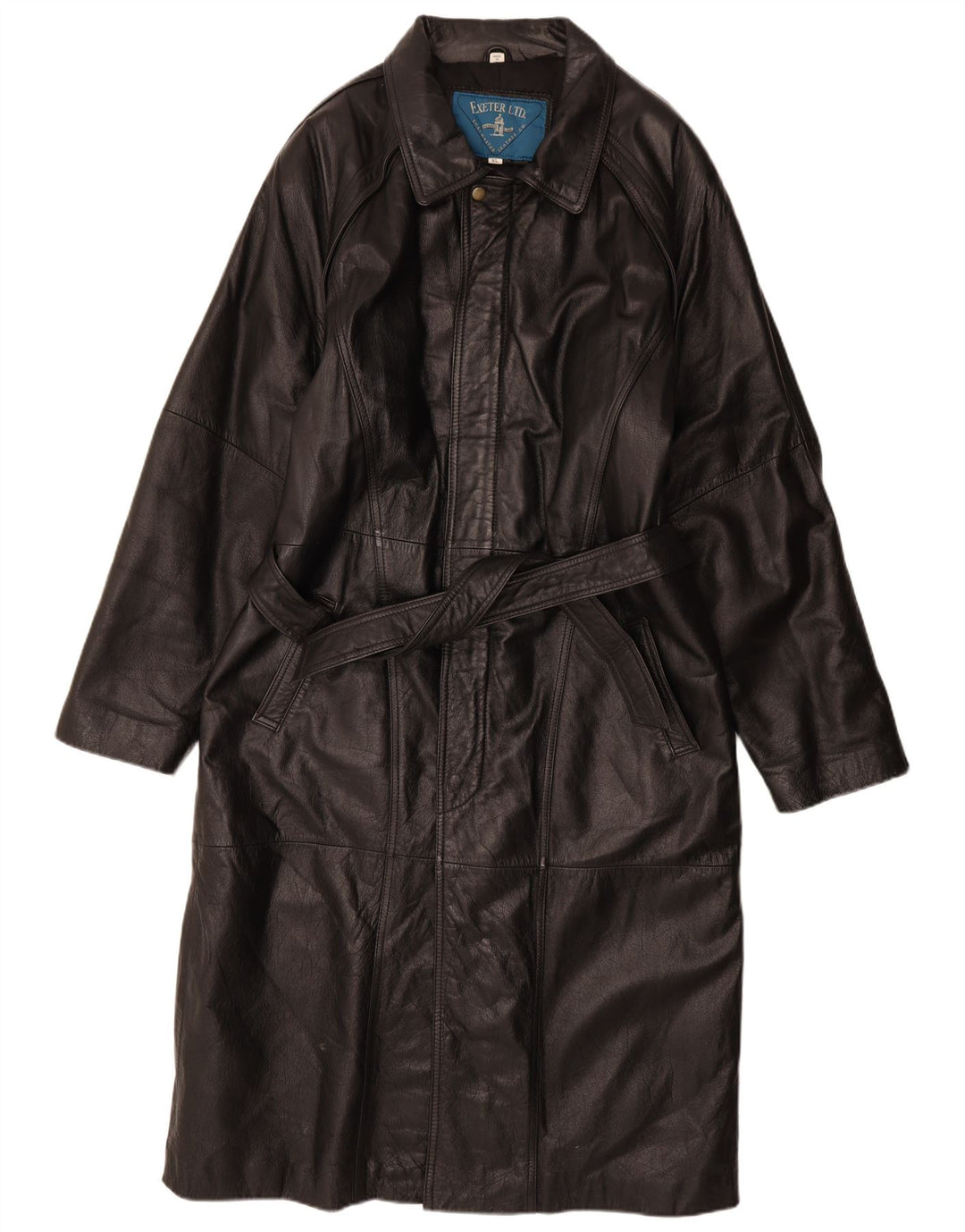 Casaco de couro masculino vintage UK 42 XL couro preto