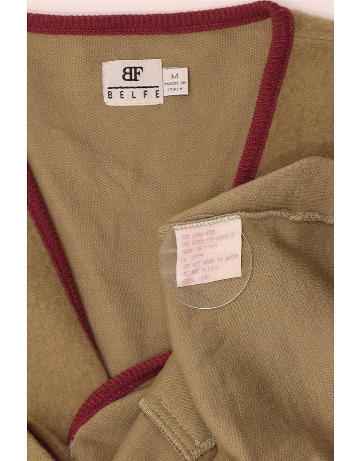 Colete masculino Belfe médio cáqui lã colorblock