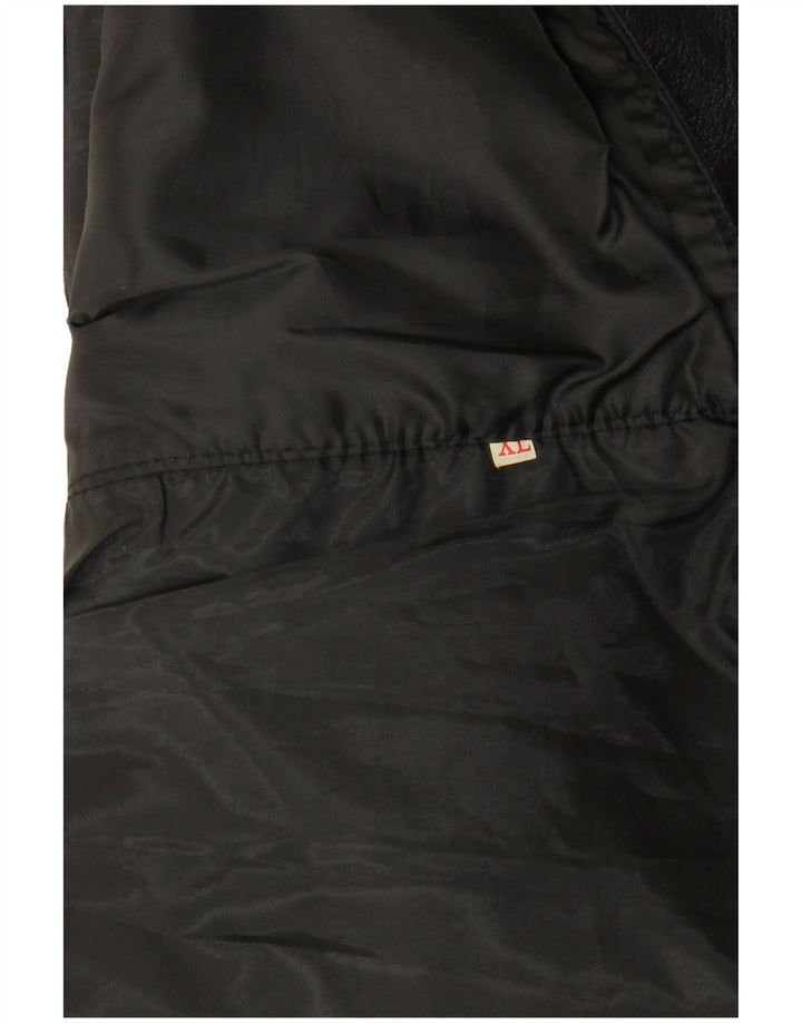 Colete de couro masculino VINTAGE XL preto