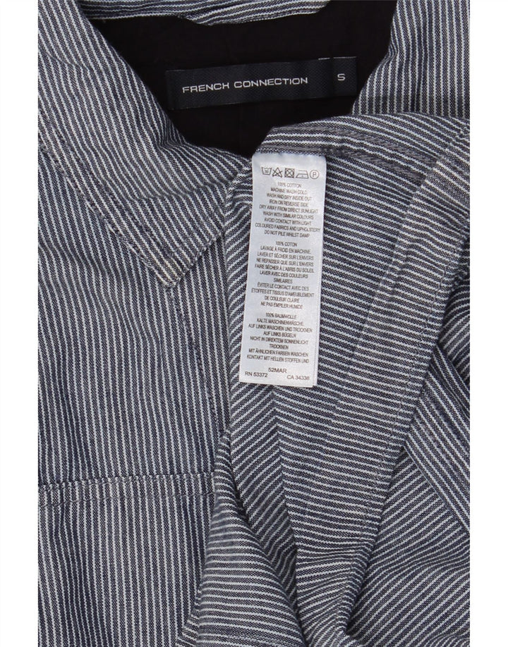 Camisa masculina French Connection pequena risca de giz azul marinho
