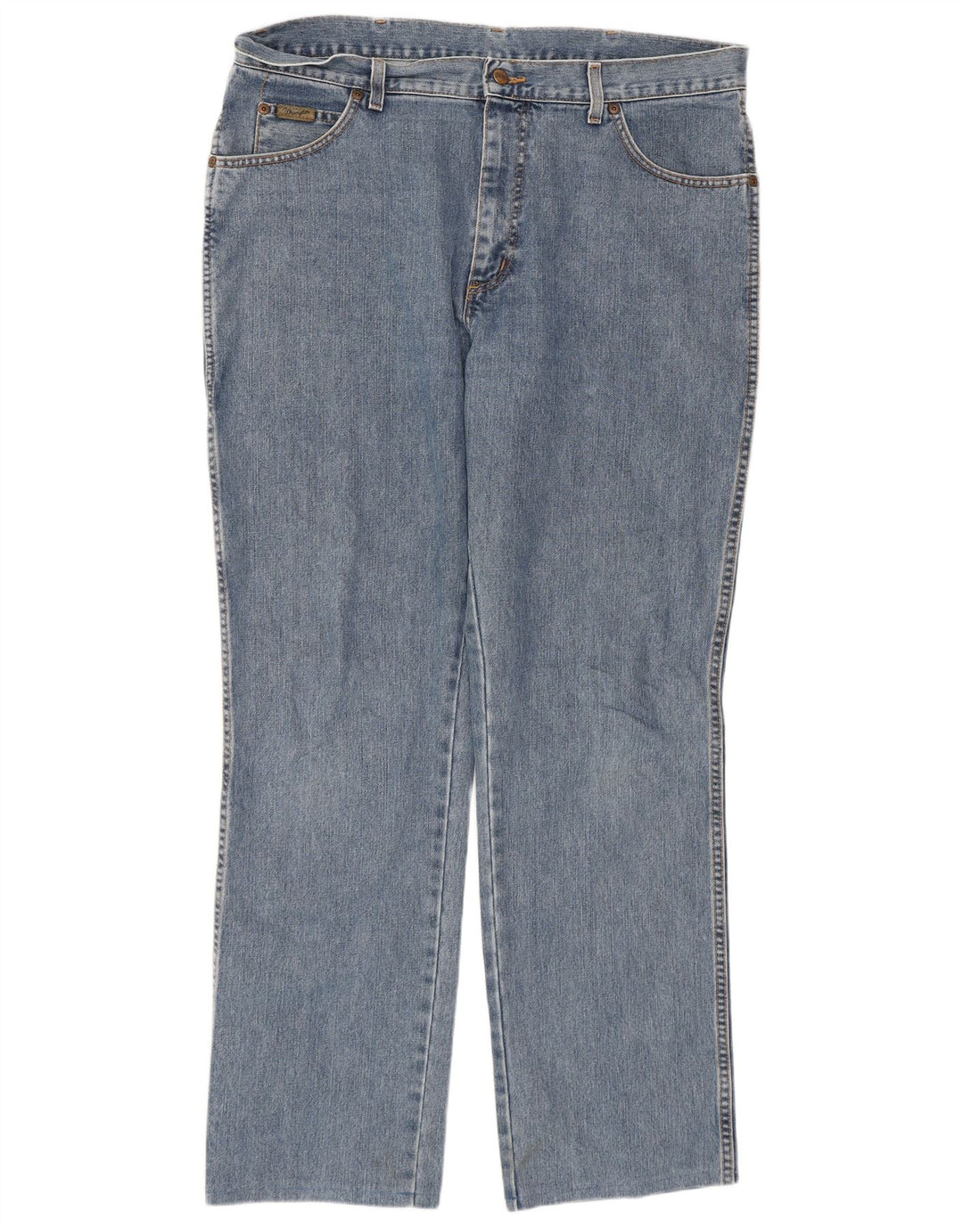 Wrangler Mens Straight Jeans W36 L32 Azul Algodão Clássico