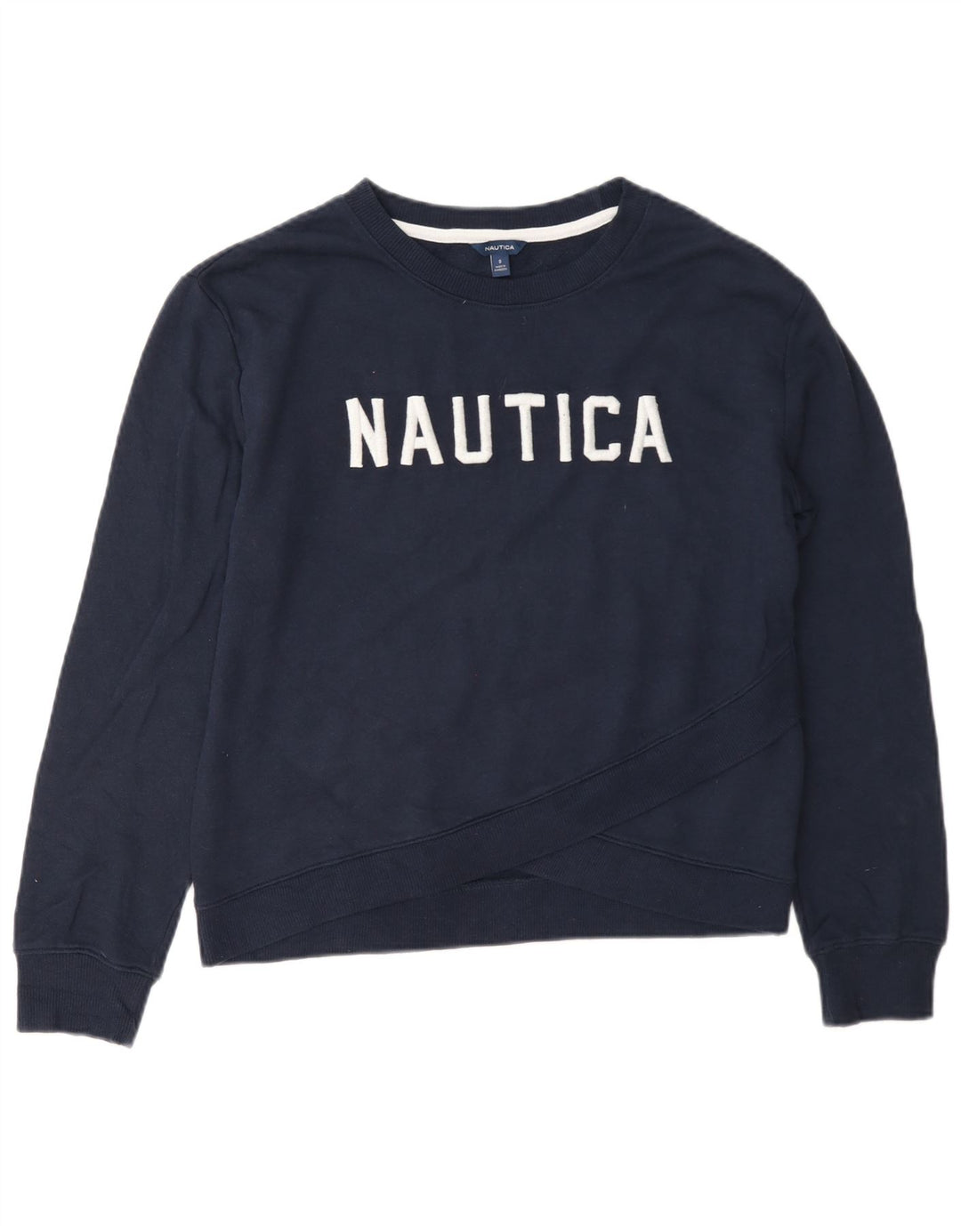 Nautica moletom feminino grande com estampa gráfica UK 10 pequeno azul marinho