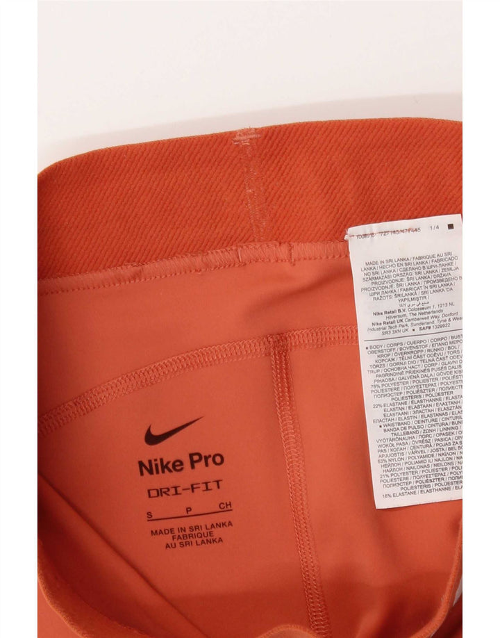 Shorts esportivos gráficos femininos Nike Dri Fit UK 8 pequeno laranja poliéster