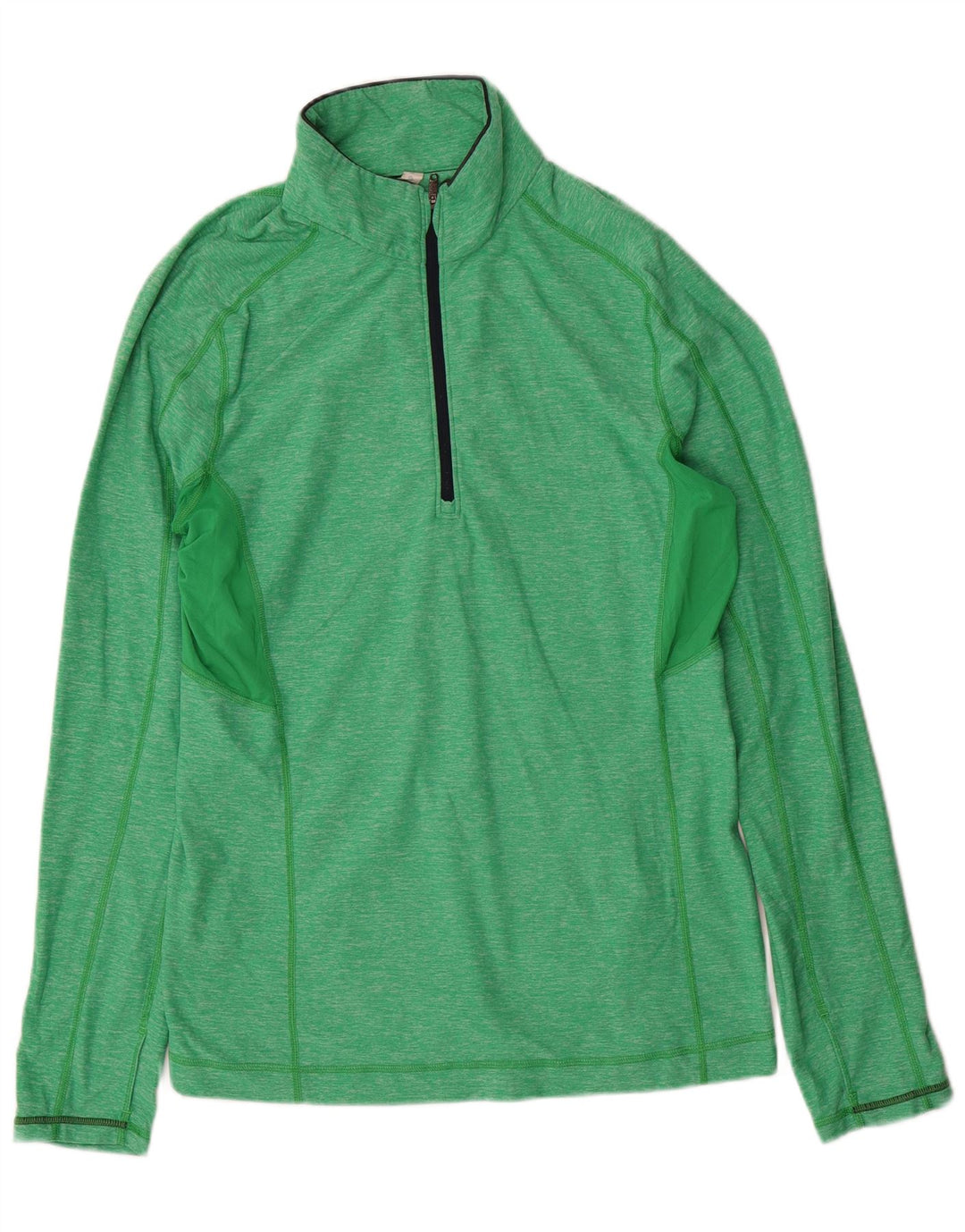 Lululemon Pulôver masculino com zíper e gola em nylon manchado verde médio