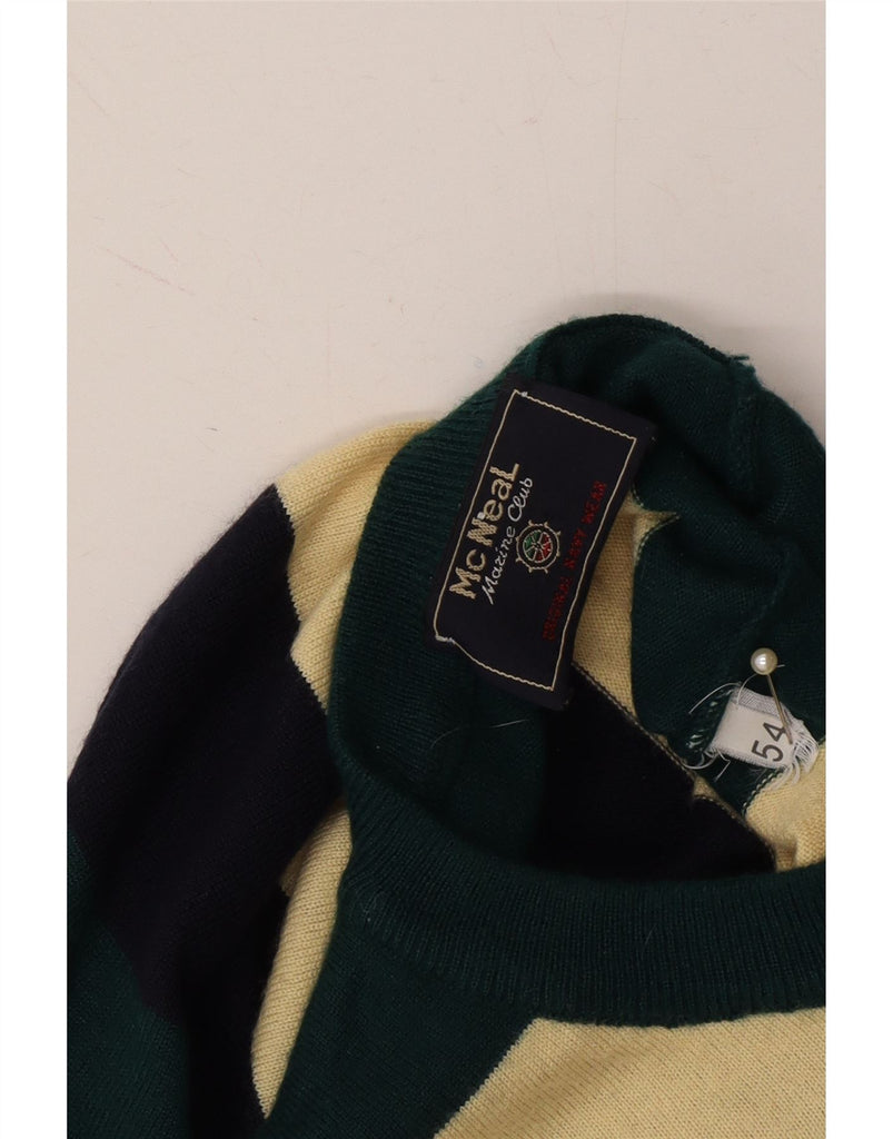 MC NEAL Mens Crew Neck Jumper Sweater IT 54 XL Green Striped Vintage MC Neal and Second-Hand MC Neal from Messina Hembry 