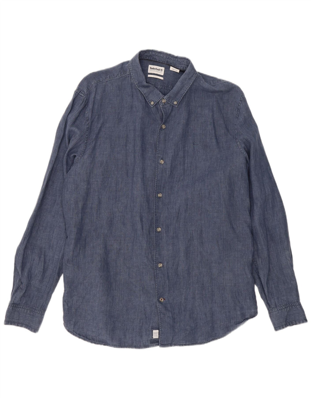 Camisa masculina Slim Fit TIMBERLAND 2XL linho azul marinho