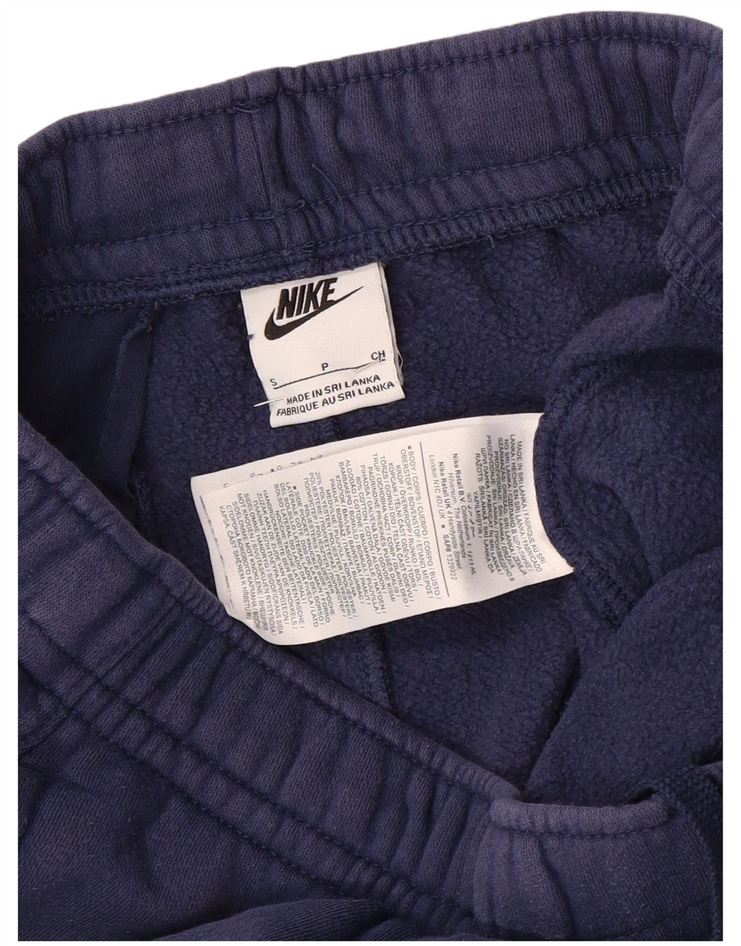Calça de treino masculina Nike joggers pequeno algodão azul marinho