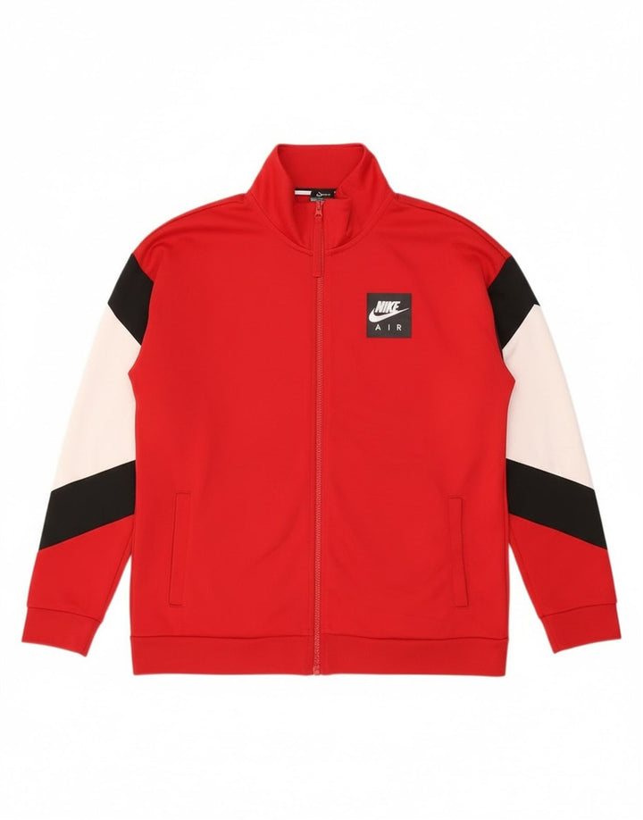 Jaqueta masculina Nike Air Tracksuit Top grande poliéster colorblock vermelho