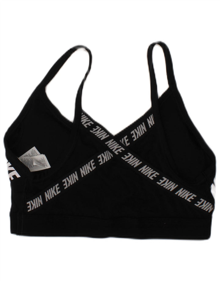 Sutiã esportivo acolchoado feminino Nike pequeno esportivo preto de poliéster