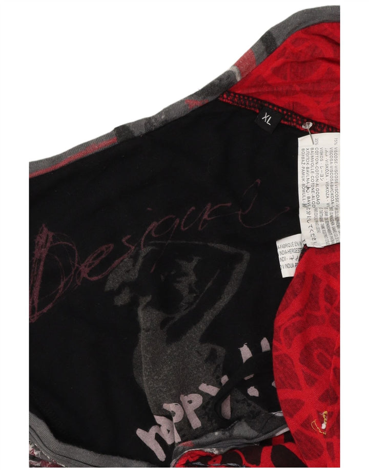 Blusa feminina com estampa abstrata Desigual Top UK 18 XL viscose multicolorida