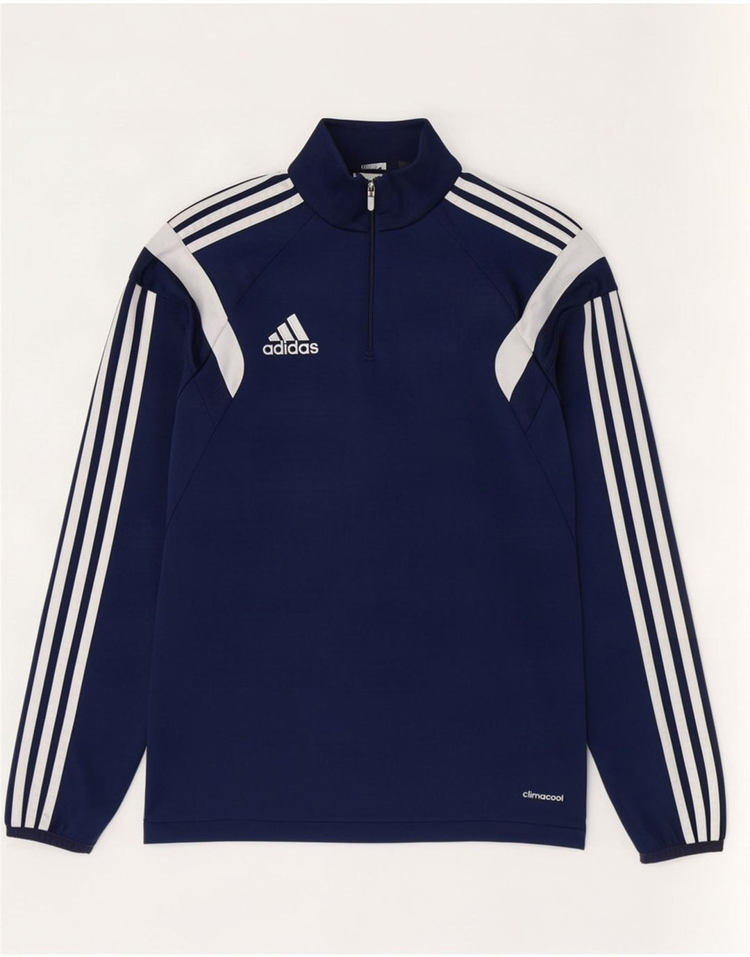 Adidas Mens Climacool Pullover Treino Top Pequeno Azul Marinho Colorblock