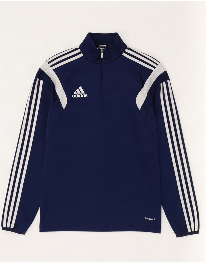 Adidas Mens Climacool Pullover Treino Top Pequeno Azul Marinho Colorblock