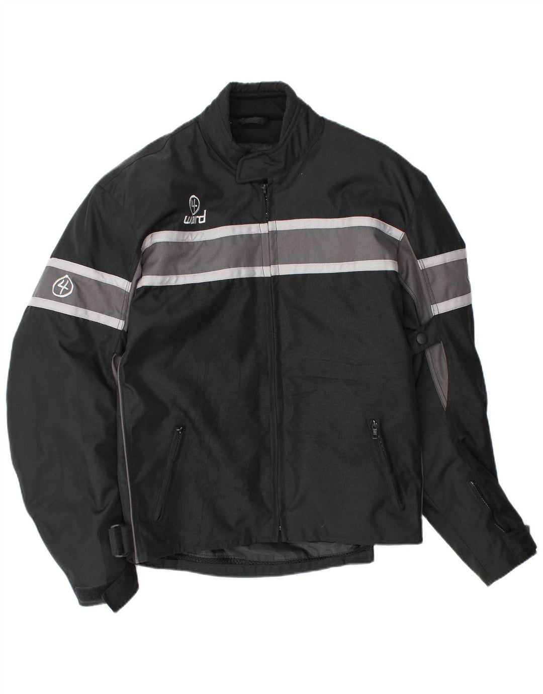 Jaqueta vintage masculina Racer UK 42 XL listrada preta