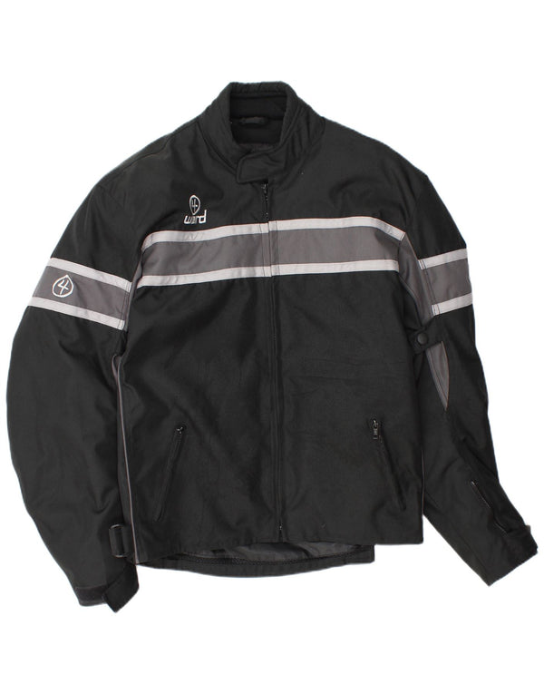 Jaqueta vintage masculina Racer UK 42 XL listrada preta