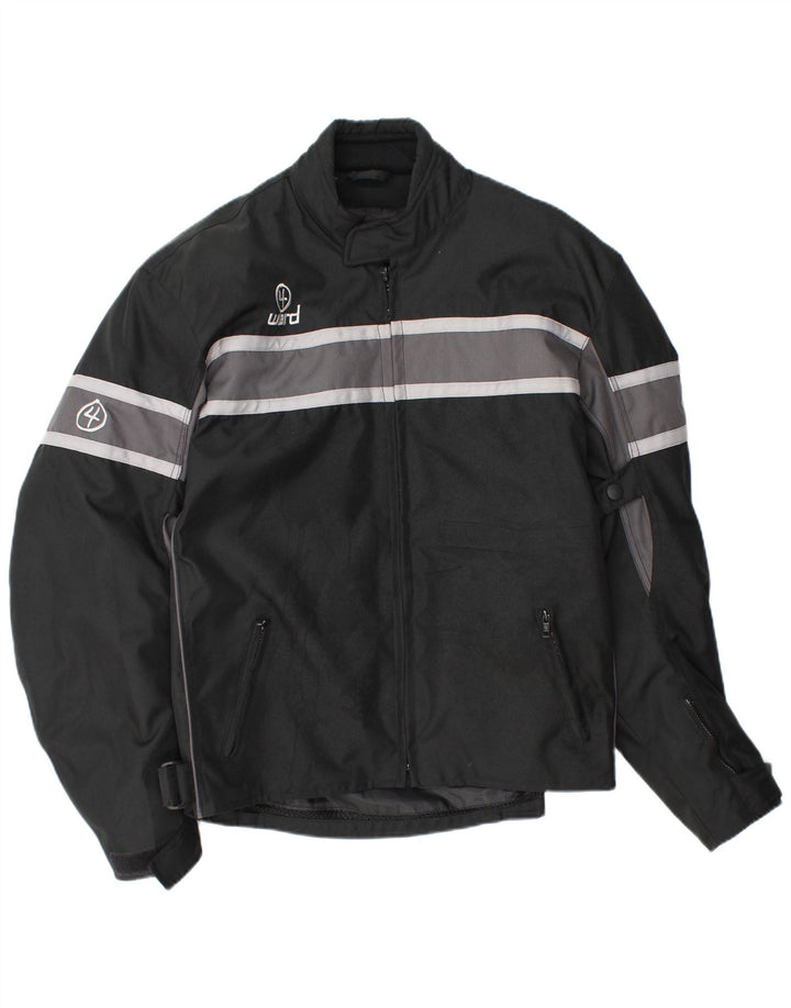 Jaqueta vintage masculina Racer UK 42 XL listrada preta