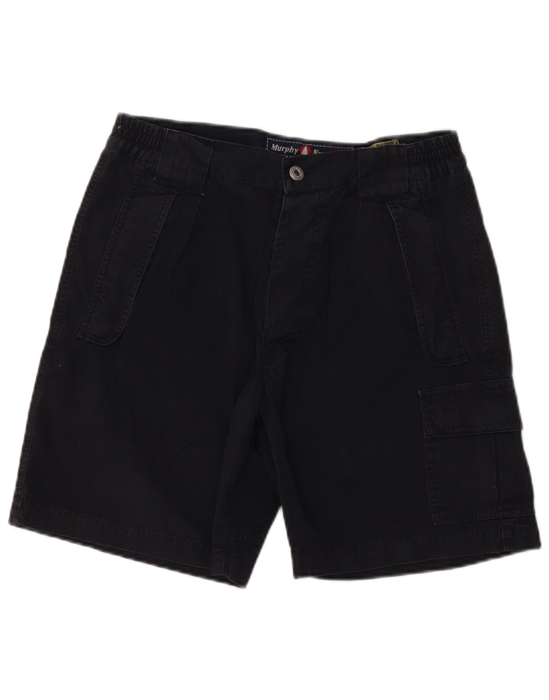 Murphy & Nye Mens Cargo Shorts W31 Médio Algodão Preto