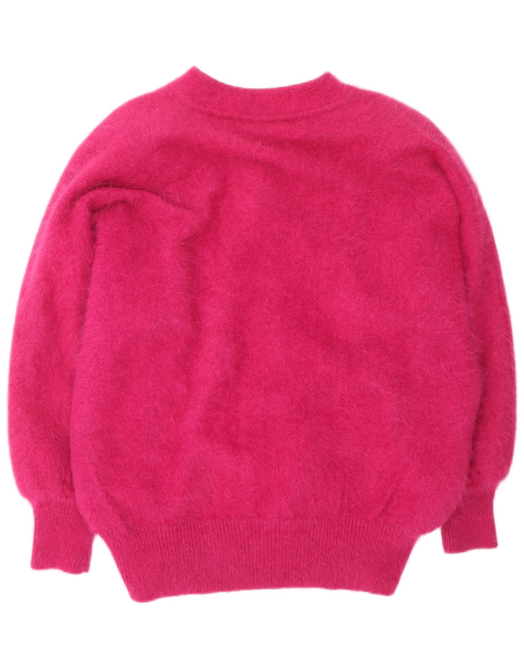 Suéter cardigã feminino VINTAGE UK 20 2XL rosa angorá