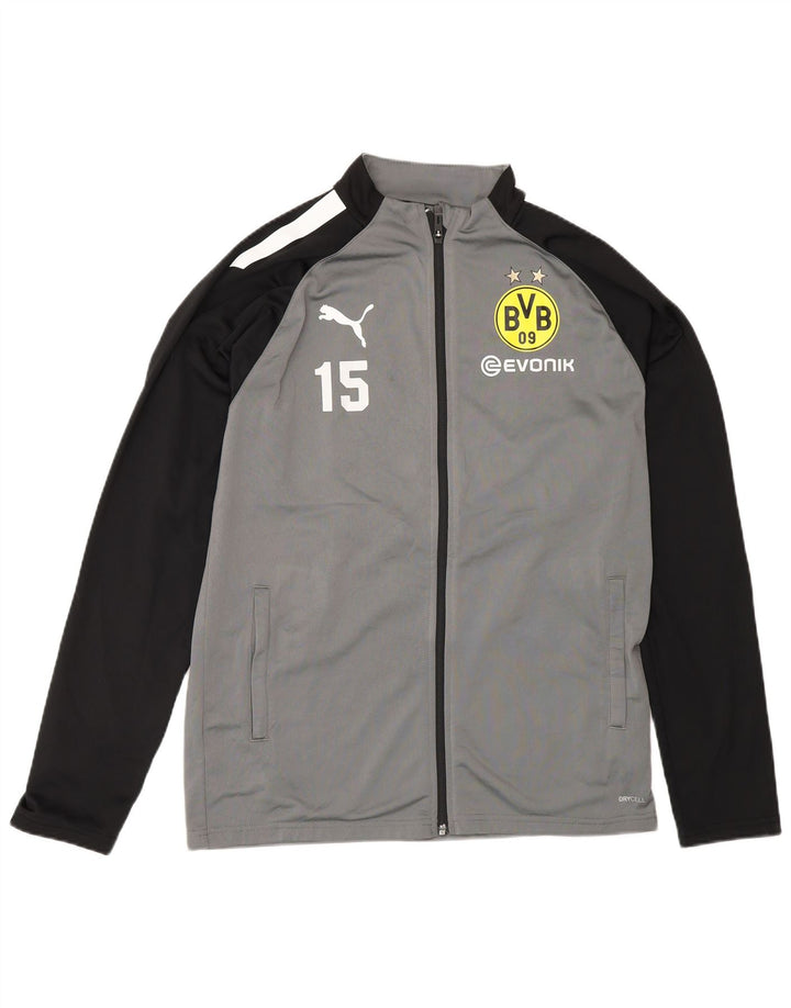 Jaqueta Puma Boys BVB Dortmund Top 15-16 anos cinza bloco colorido