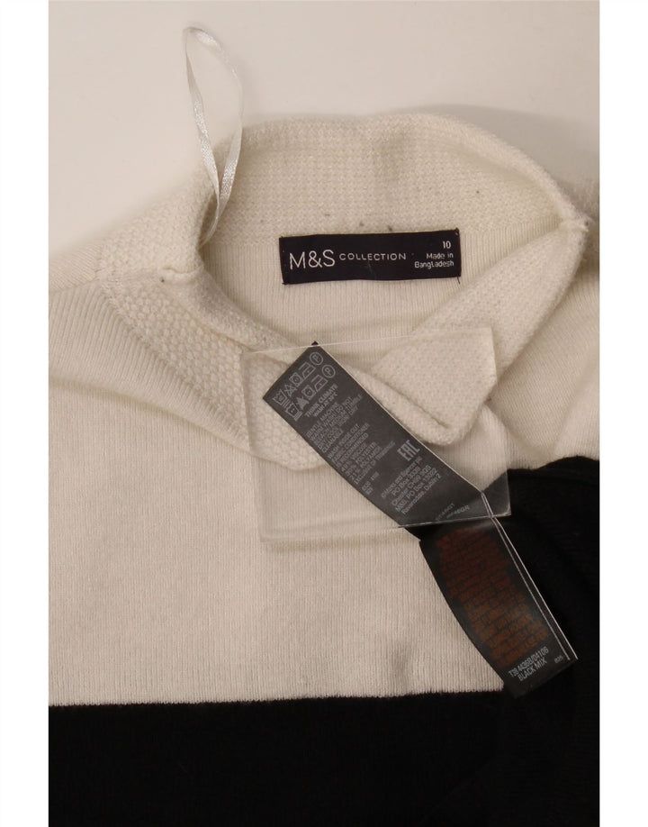 Suéter feminino Marks & Spencer com gola tartaruga Reino Unido 10 pequeno preto