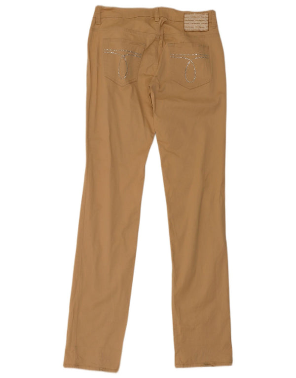 Calça feminina casual slim Calvin Klein W27 L34 algodão bege