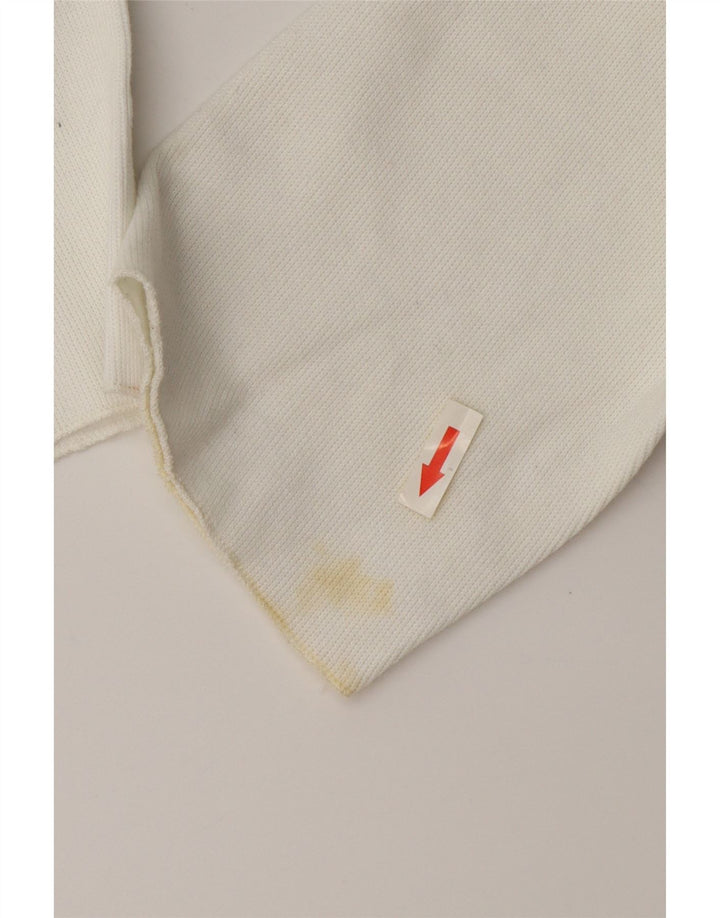 Zara Suéter feminino cropped oversized com gola redonda Reino Unido 10 pequeno branco