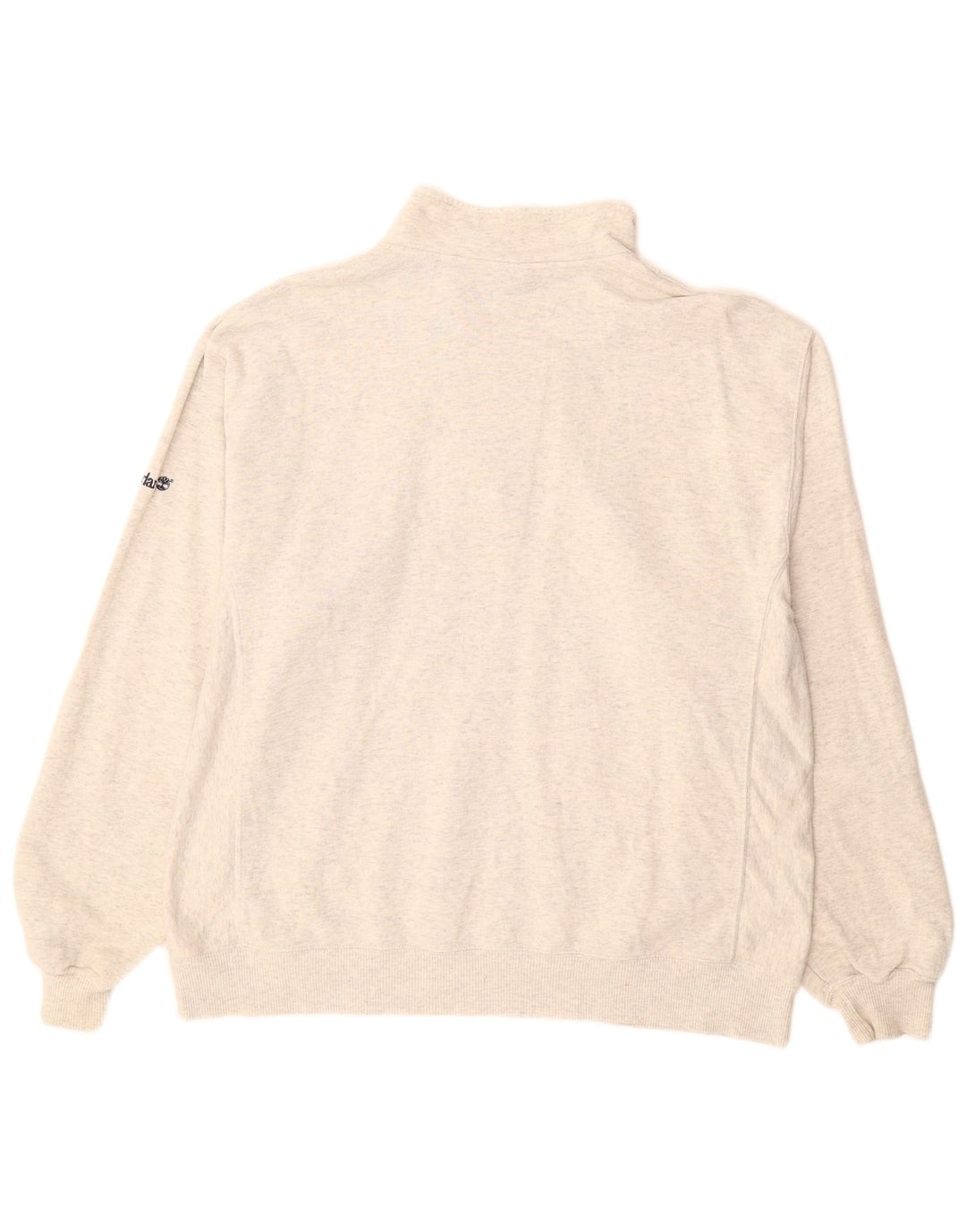 Suéter masculino TIMBERLAND com zíper e gola grande de algodão manchado branco