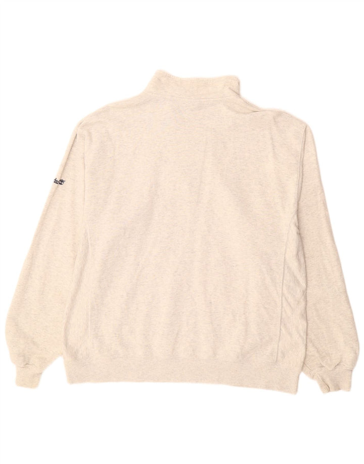 Suéter masculino TIMBERLAND com zíper e gola grande de algodão manchado branco