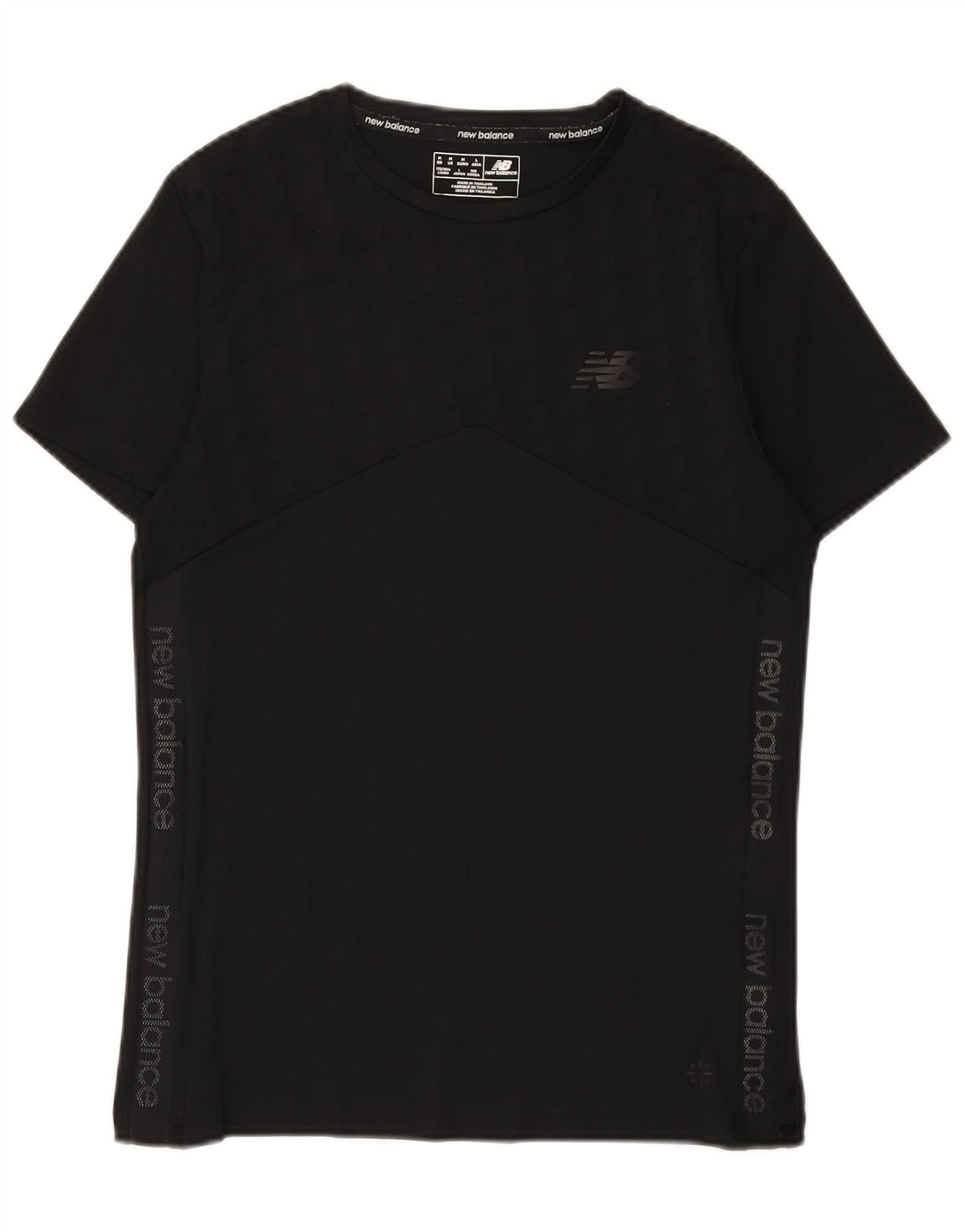 Camiseta gráfica masculina New Balance poliéster médio preto