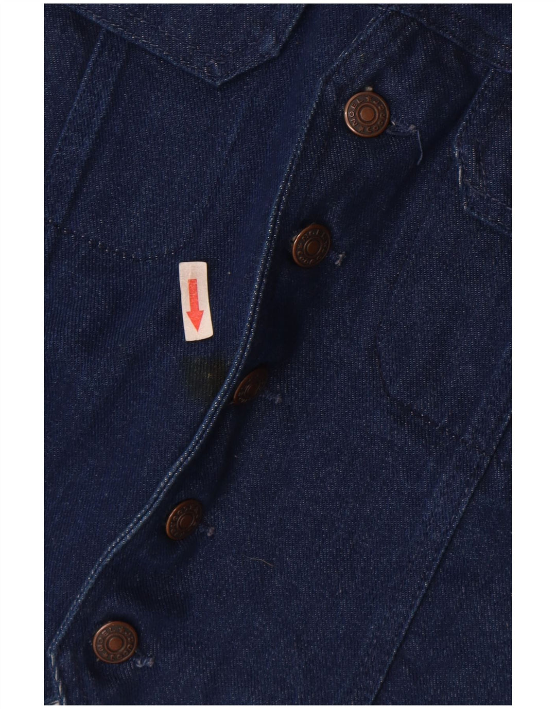 Colete jeans masculino vintage algodão azul médio