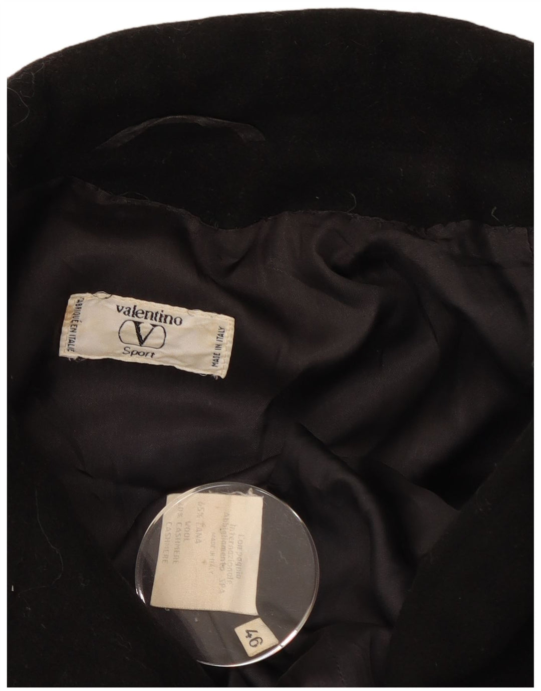 Sobretudo feminino Valentino IT 46 grande lã preta