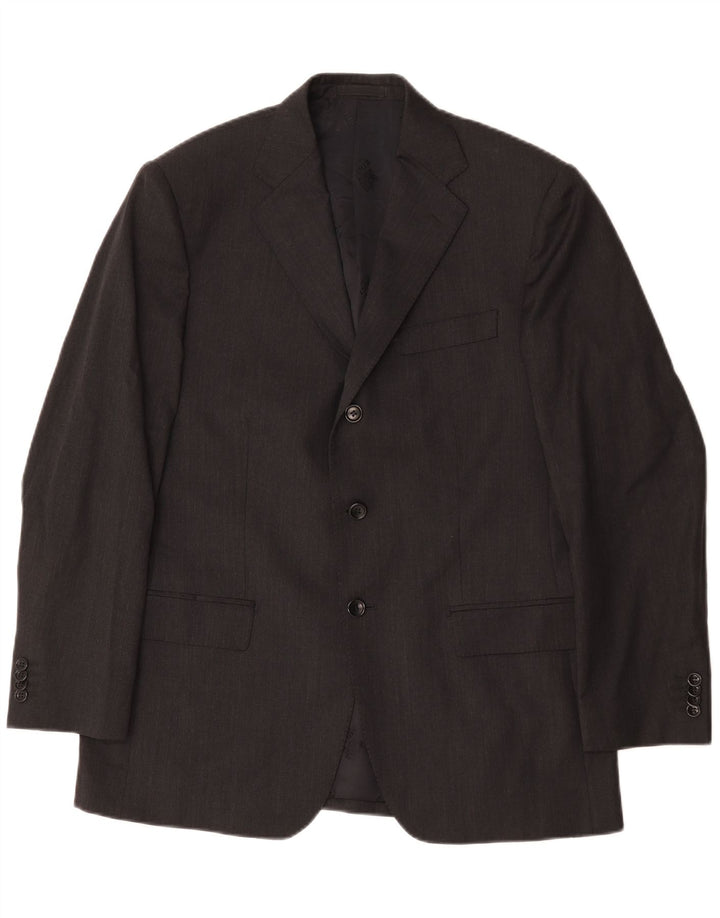 Jaqueta blazer masculina Boggi Milano com 3 botões IT 50 grande lã cinza