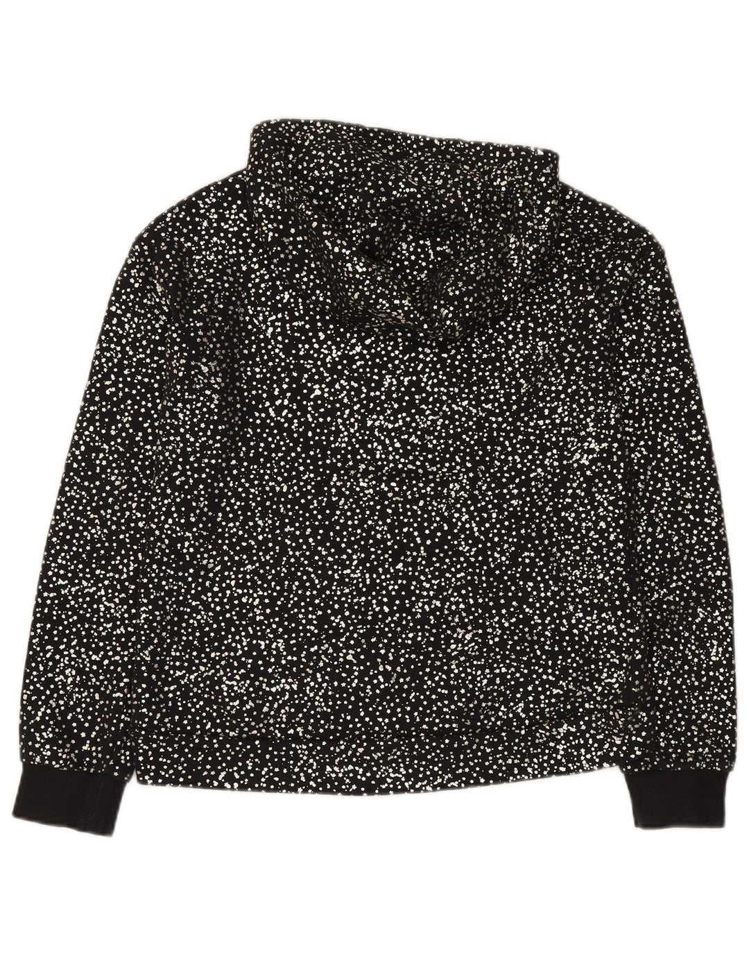 NIKE Meninas Hoodie Jumper 13-14 Anos XL Preto Manchado Algodão