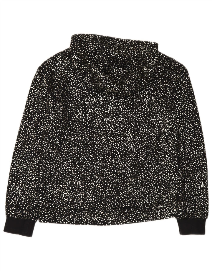 NIKE Meninas Hoodie Jumper 13-14 Anos XL Preto Manchado Algodão