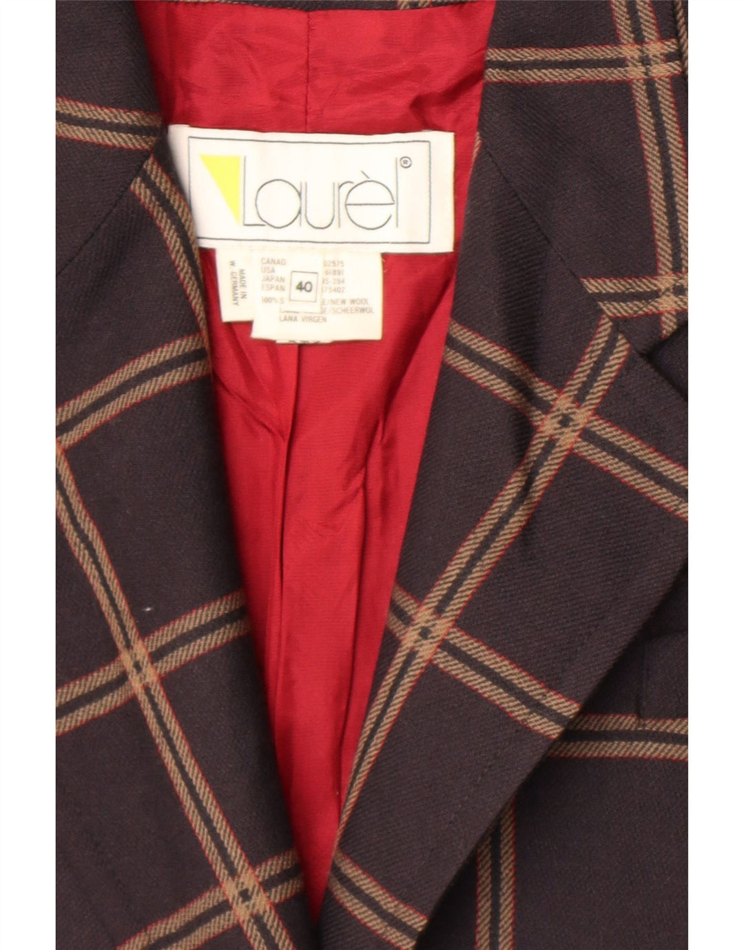 Jaqueta blazer feminina Laurel Longline com 3 botões UE 40 xadrez marrom médio
