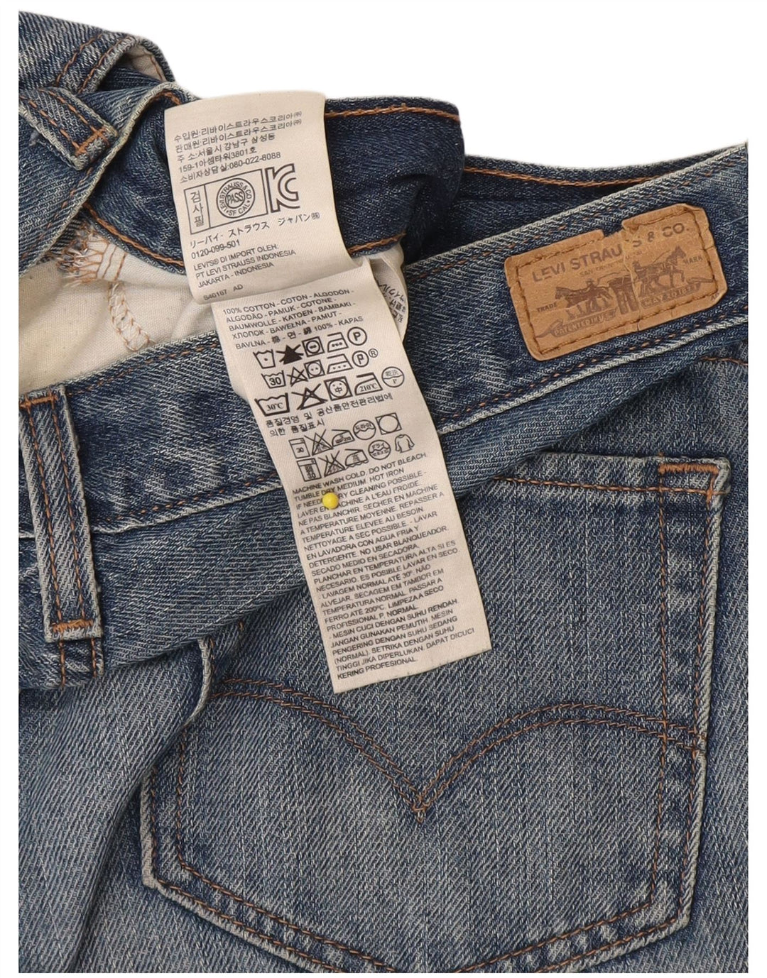 Shorts jeans feminino Levi's W25 XS azul algodão