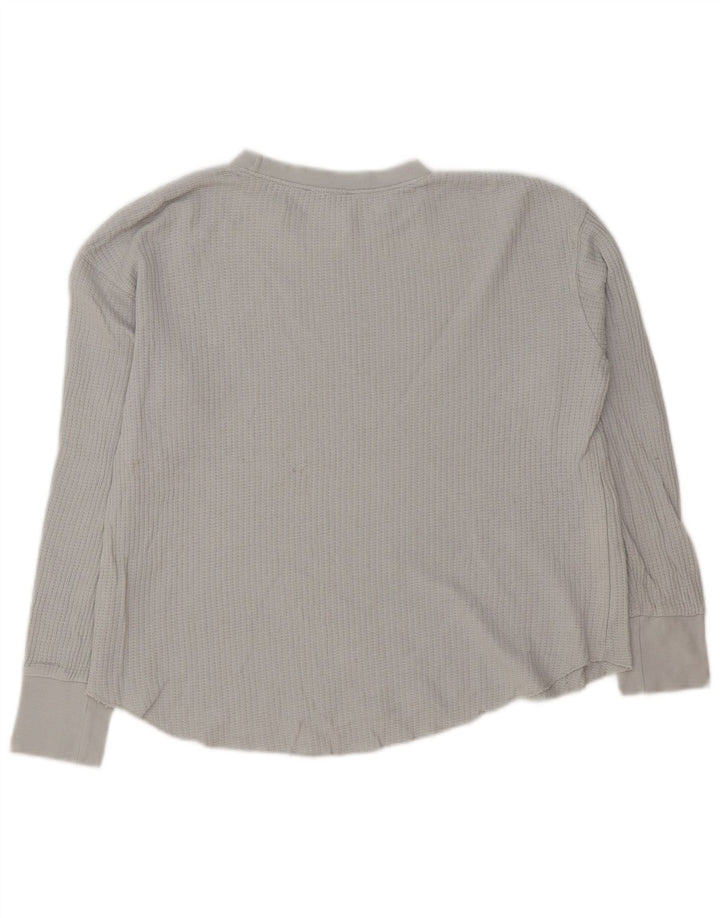 Zara Womens Oversized Top Manga Longa Reino Unido 10 Pequeno Algodão Cinza