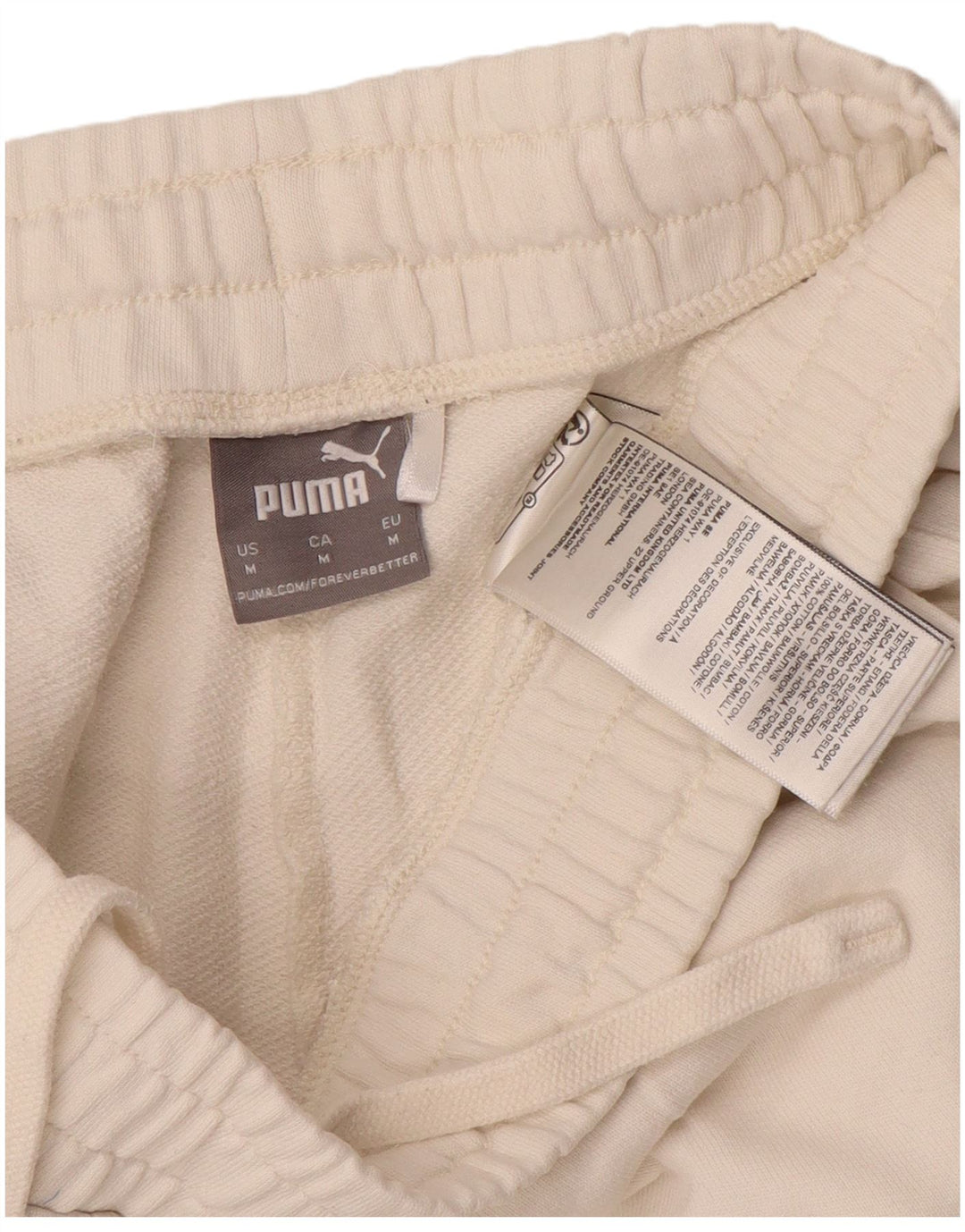 Calça de treino feminina Puma Joggers UK 14 médio algodão branco