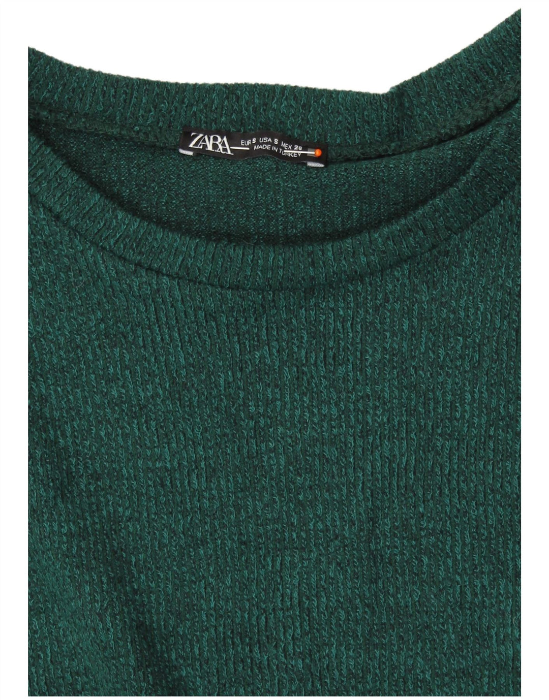 Suéter feminino ZARA com gola canoa Reino Unido 10 pequeno verde