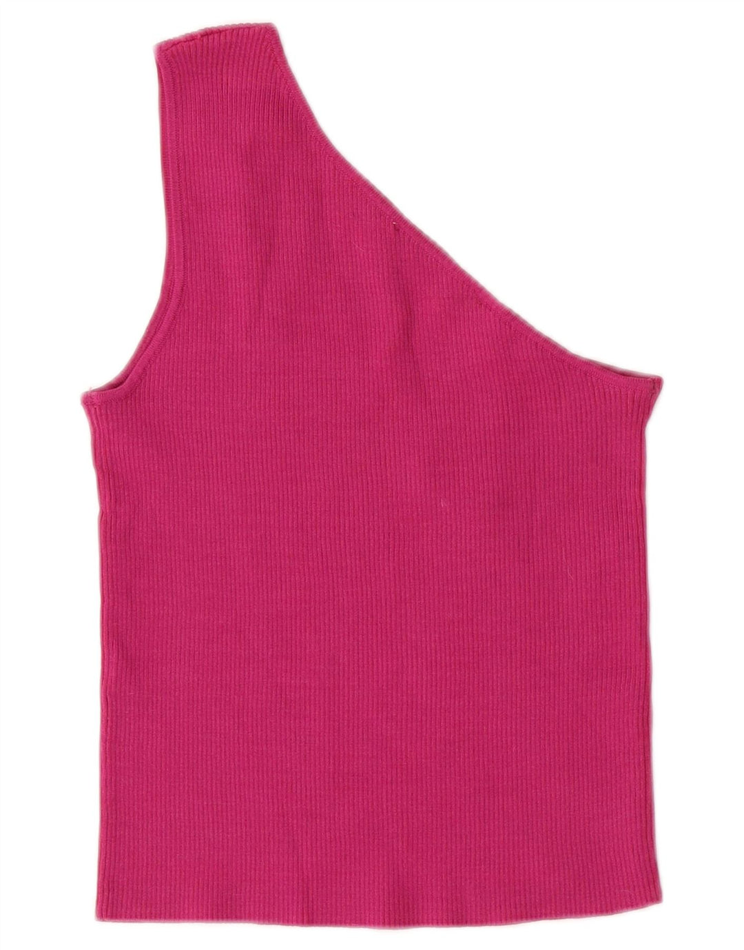 ZARA Top feminino curto de um ombro Reino Unido 8 pequeno rosa nylon
