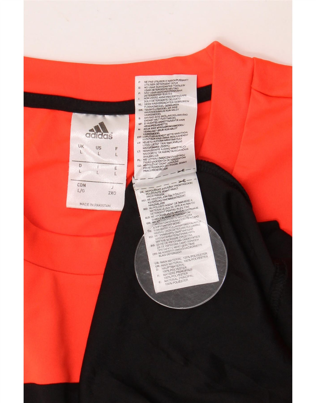 ADIDAS Mens Graphic T-Shirt Top Grande Preto Colourblock Poliéster