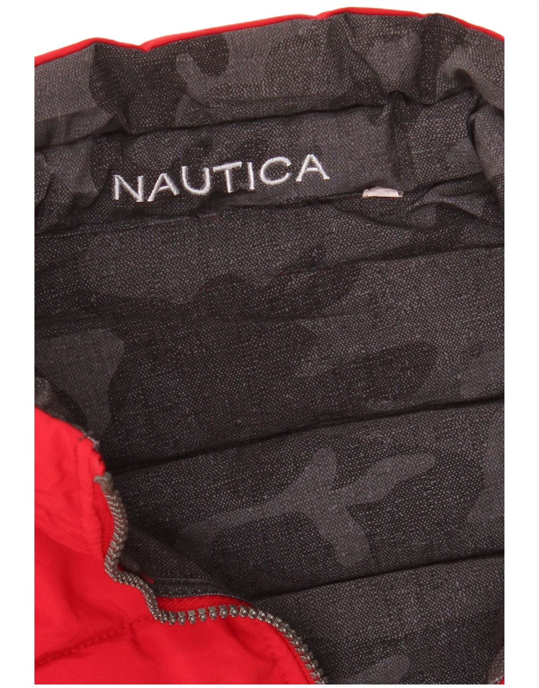 Jaqueta acolchoada reversível masculina NAUTICA UK 40 grande camuflagem preta