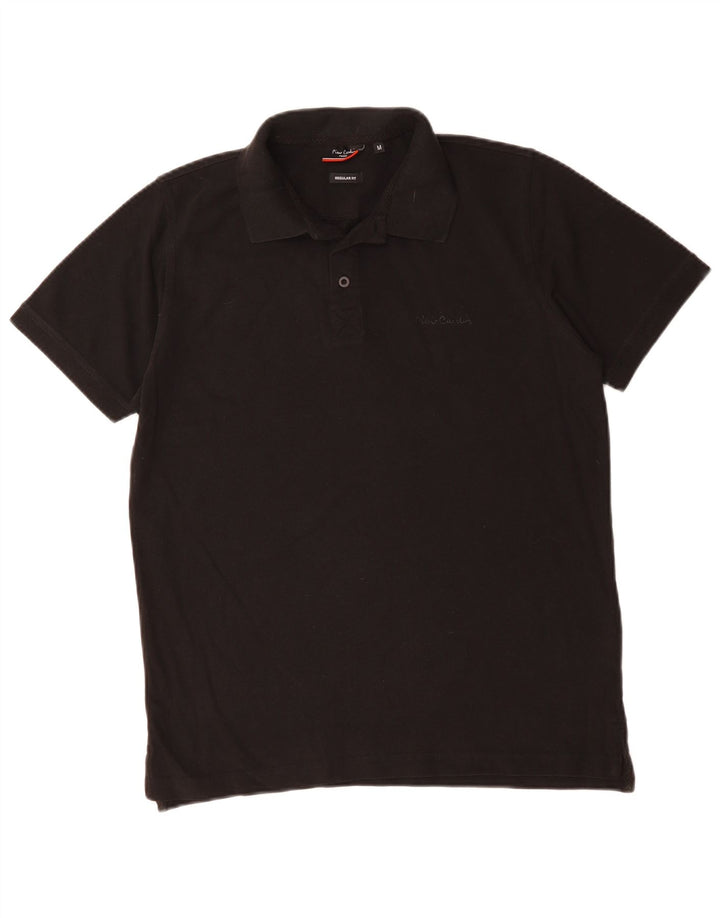Camisa polo masculina Pierre Cardin Regular Fit de algodão preto médio