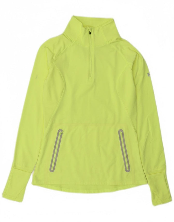 Under Armour Feminino Cold Gear Pulôver Treino Top Reino Unido 8 Pequeno Amarelo