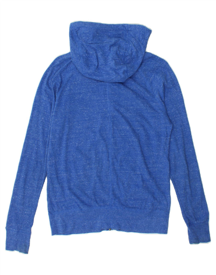 NIKE Womens Zip Hoodie Sweater UK 14 Medium Blue Flecked Cotton Vintage Nike and Second-Hand Nike from Messina Hembry 
