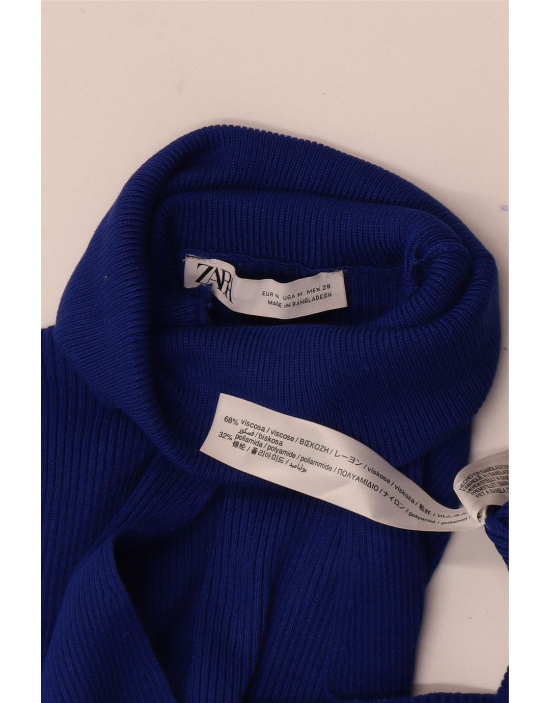Vestido maxi feminino Zara manga comprida Reino Unido 12 viscose azul médio