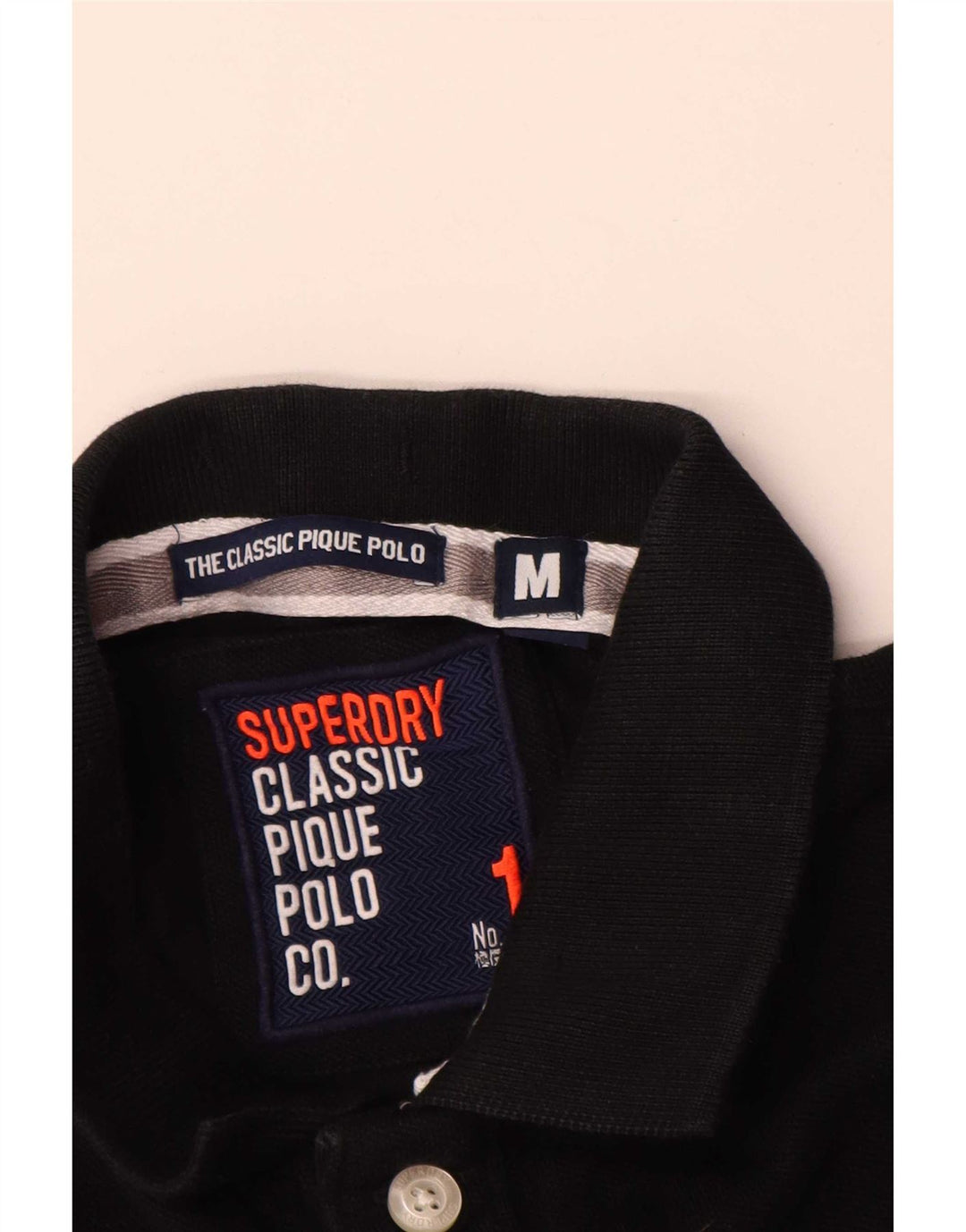 Camisa polo masculina Superdry Classic Fit médio algodão preto
