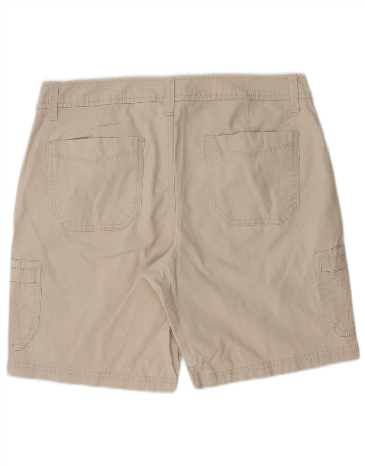 Shorts cargo feminino Eddie Bauer US 4 pequeno W30 algodão bege