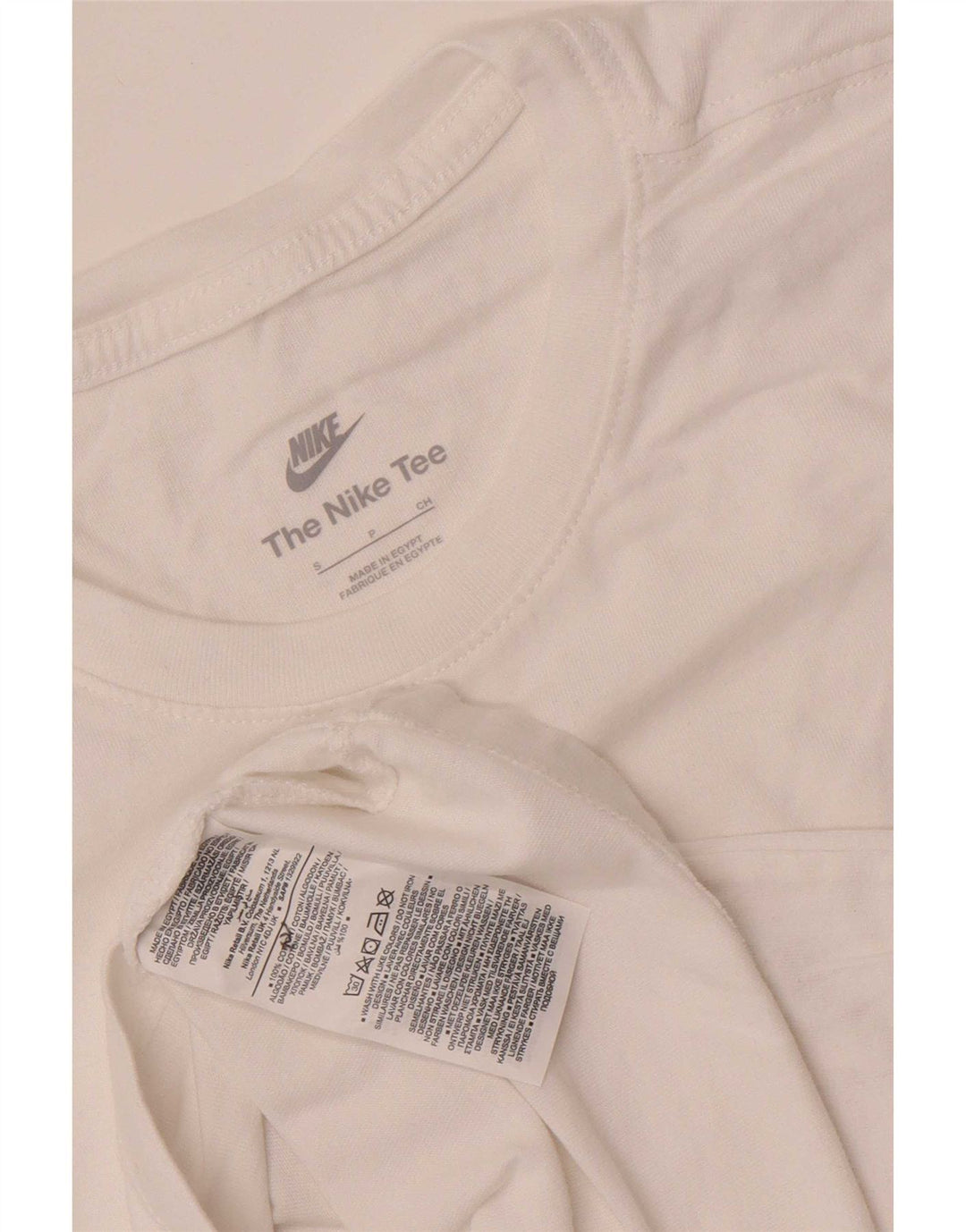 Nike Mens Camiseta Top Pequeno Algodão Branco