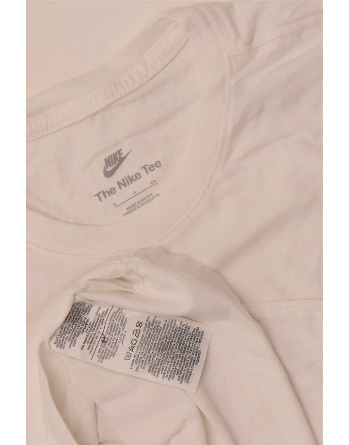Nike Mens Camiseta Top Pequeno Algodão Branco